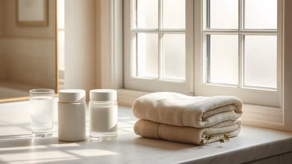 Objets de soin doux pour comprendre une peau déshydratée ou sèche.